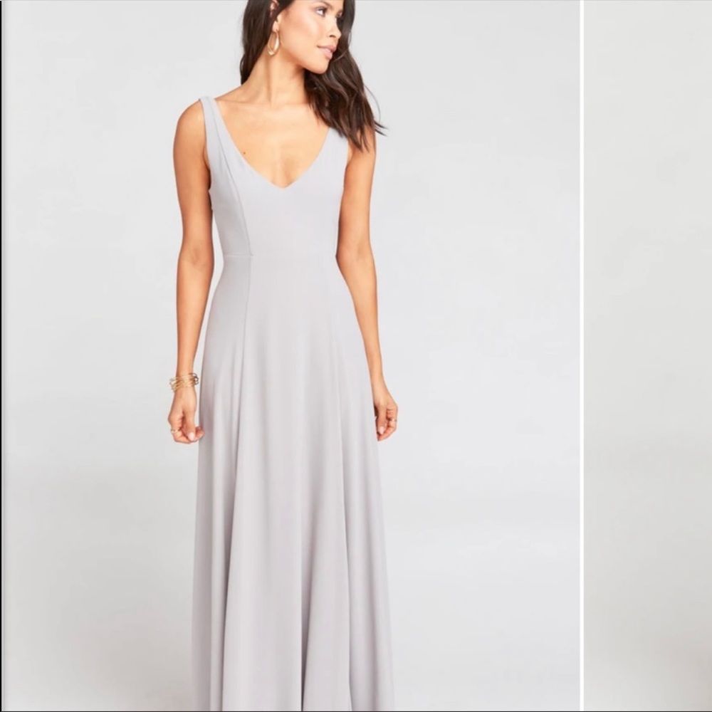 Show Me Your Mumu Jenn Maxi Dress Size Medium Gray long V neck